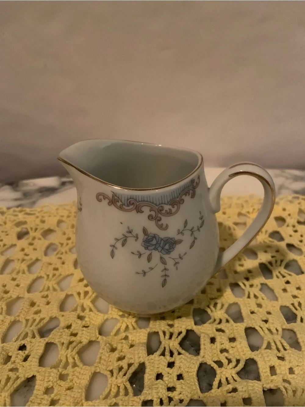 Vintage Imperial China “Seville” Blue Floral Cream & Sugar Bowl Set
